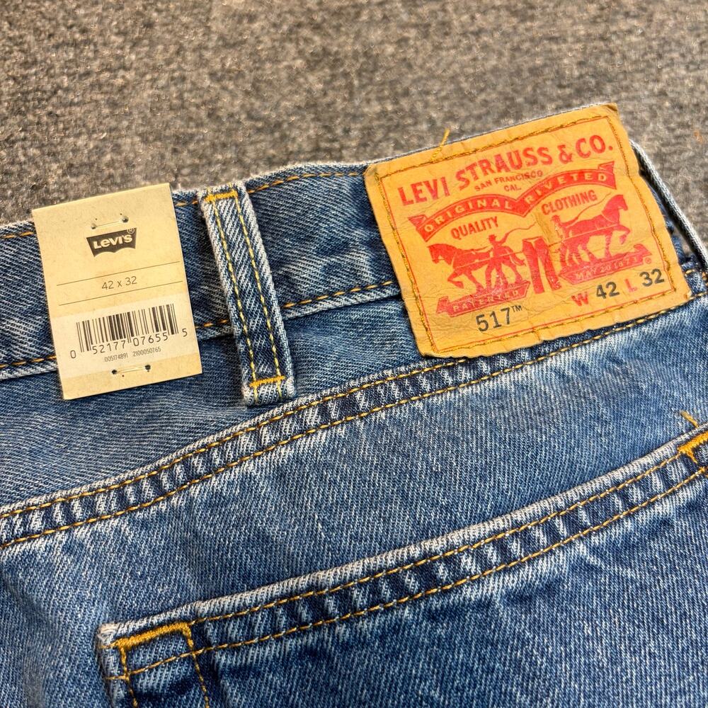 Levi's 517 Bootcut Jeans Men 42x32 Medium Wash Blue Denim Cotton Regular Fit NWT - Picture 5 of 8